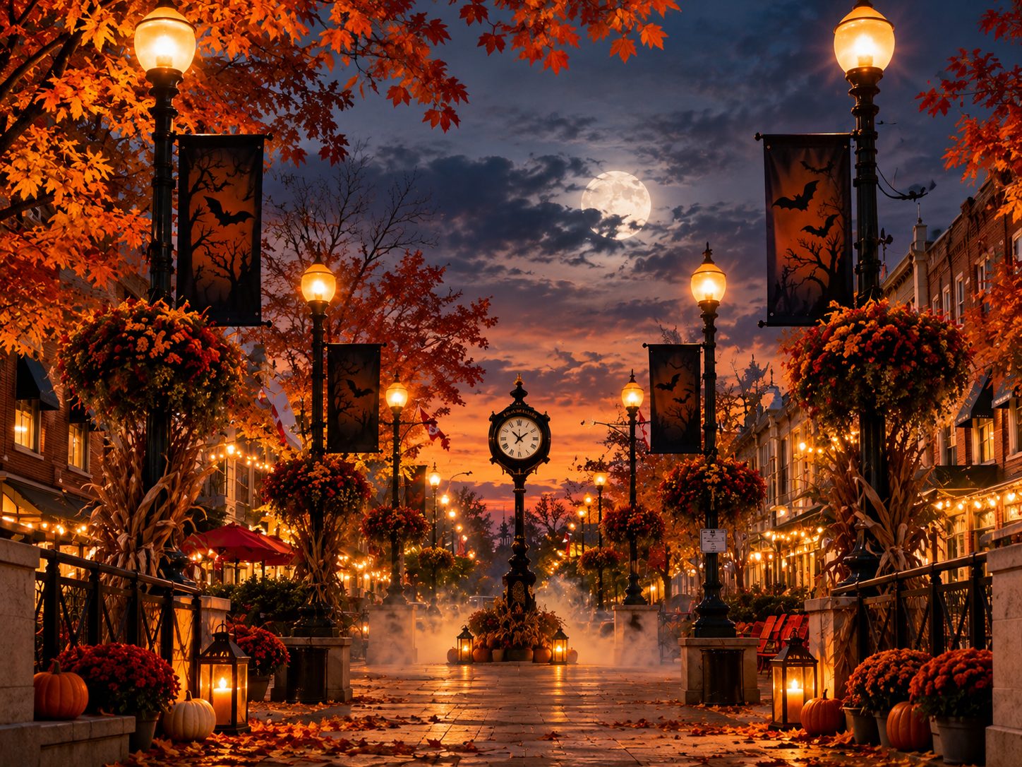 Halloween in Halton with a spooky autumn evening in Oakville Ontario